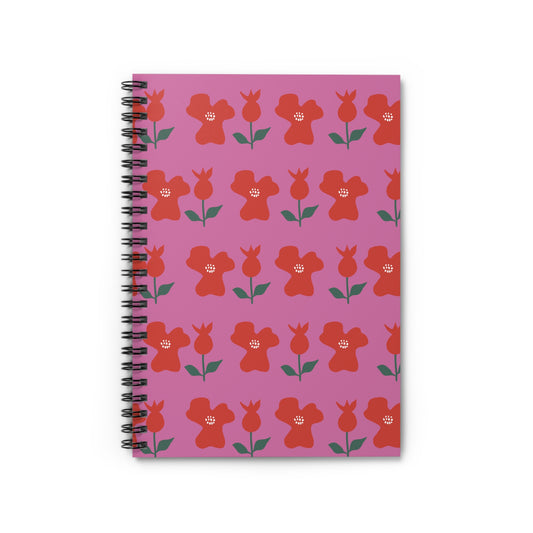 Poppy Pinks - Spiral Notebook - Ruled Line