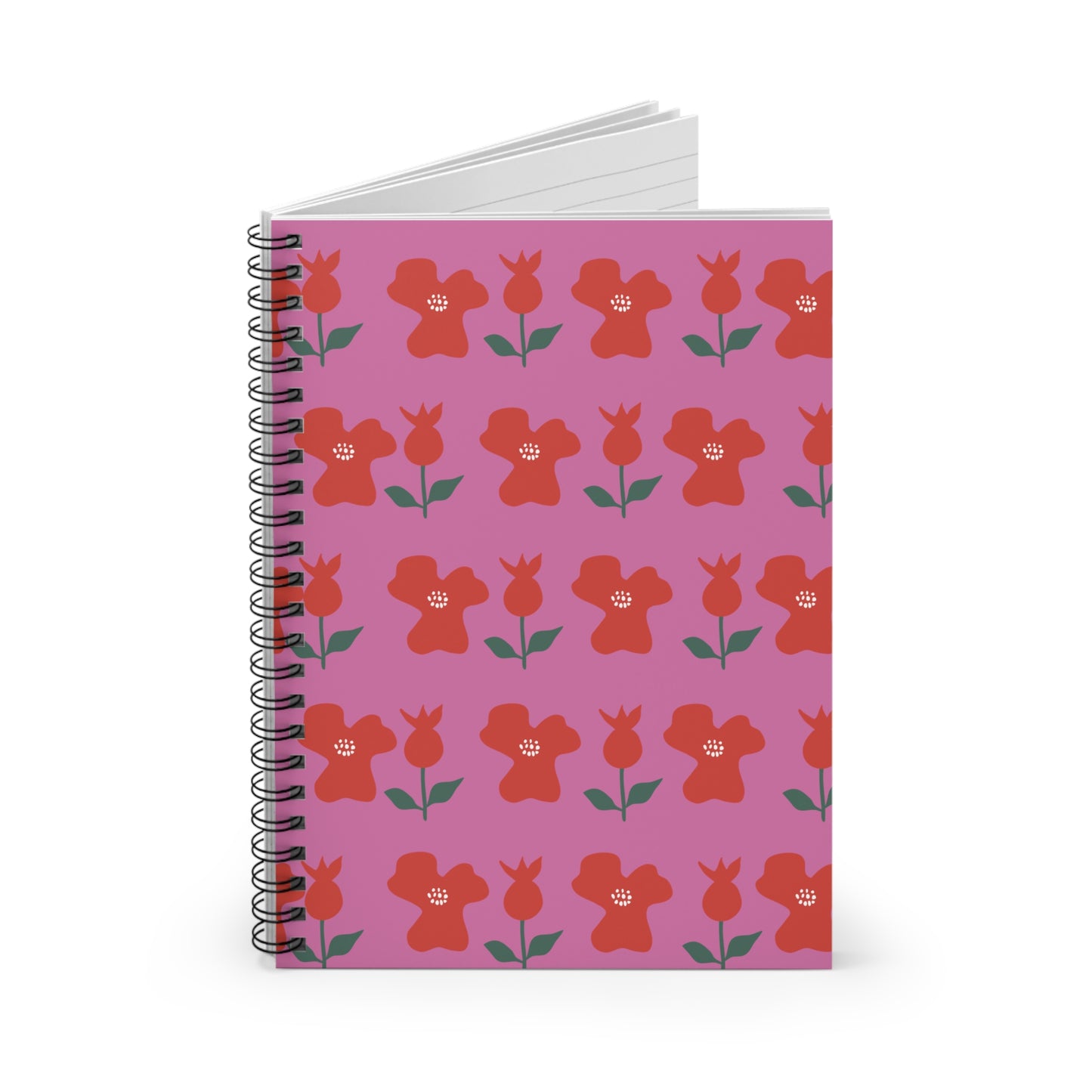 Poppy Pinks - Spiral Notebook - Ruled Line